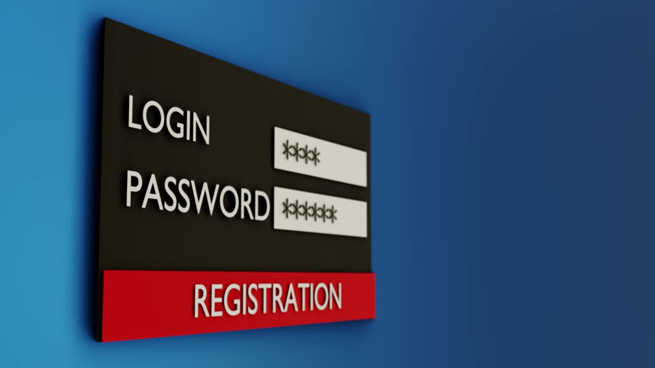 página de formulario de inicio de sesión. ventana de registro animada