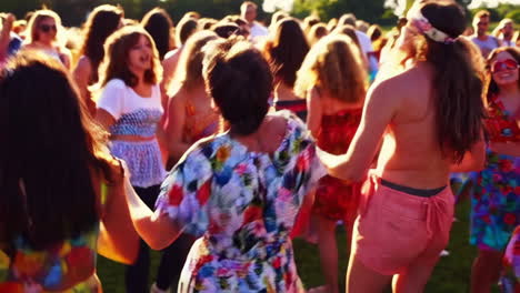 crowd at a sunset music festival