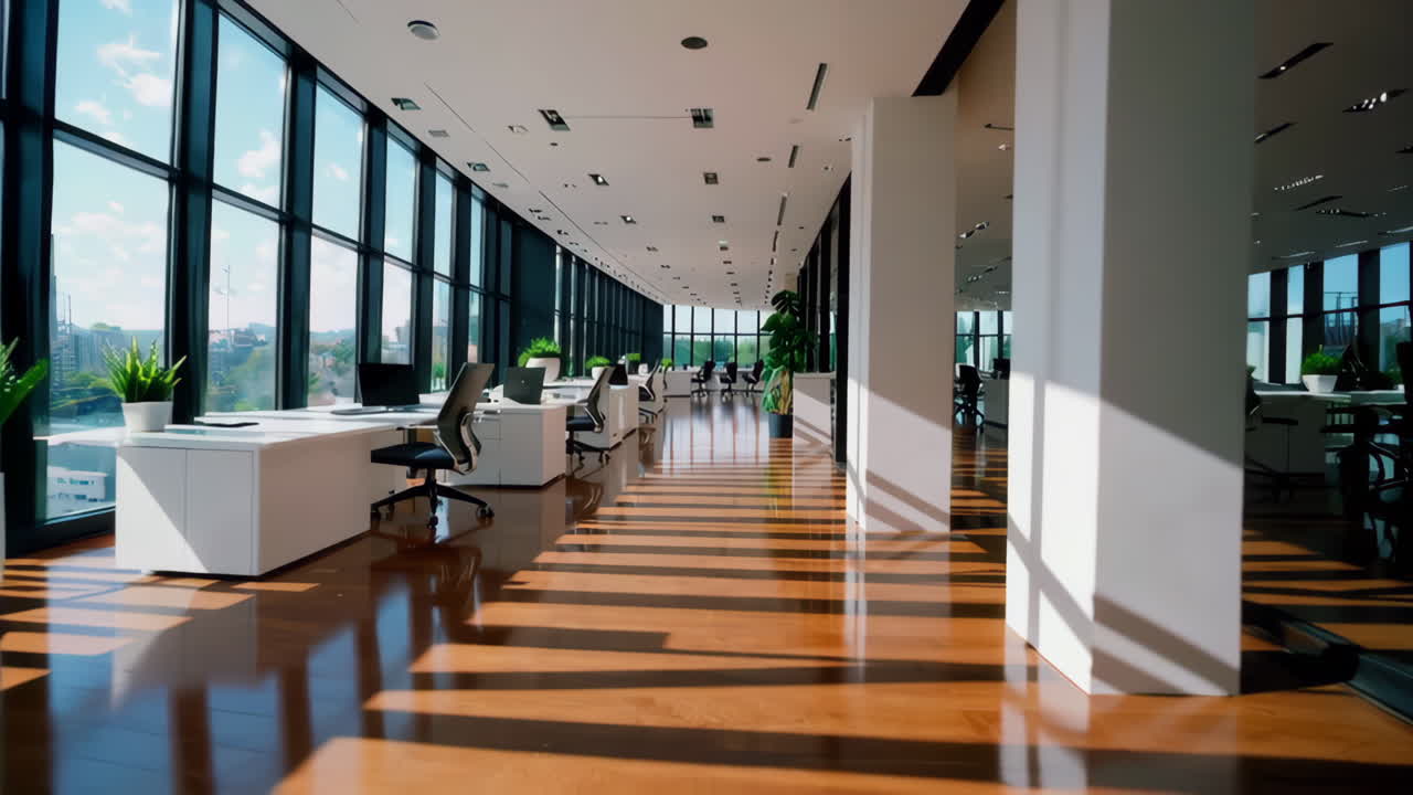 Modern Open Office Space with City Views