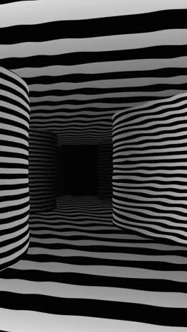 abstract black and white striped tunnel optical illusion