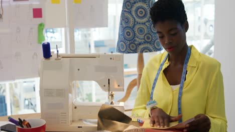 young woman working in a creative office