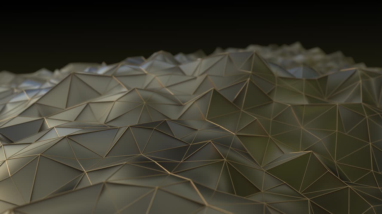 Gold Geometric Plexus: Luxurious 3D Triangle Shapes with Abstract Patterns for Futuristic Business and Corporate Art