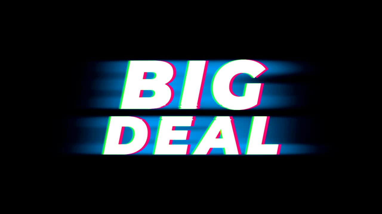 un gran texto de promoción de efectos de glitch antiguos.