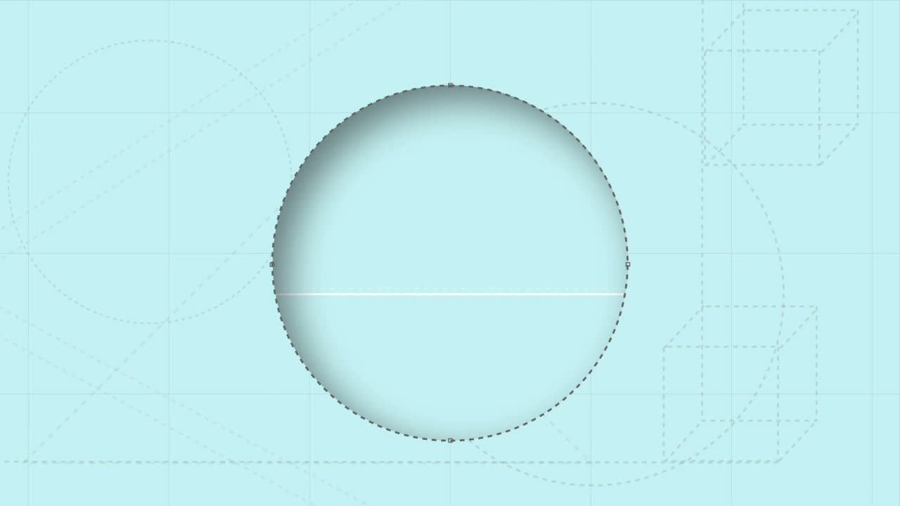Digitally generated video of pen nib drawing circle