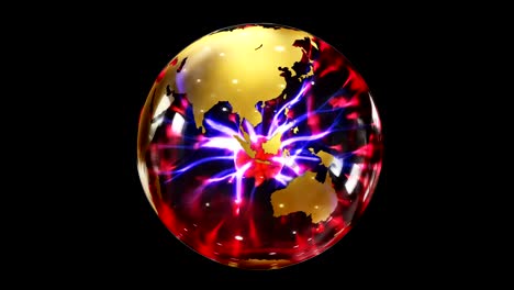 abstract stylized spinning globe of the planet. creative and technological design of planet earth. looped