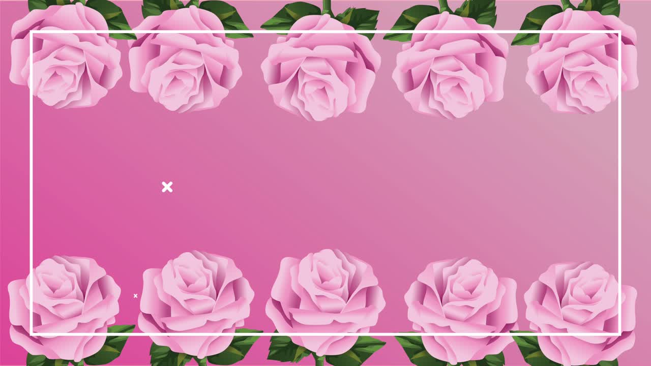 animazione del cancro al seno con cornice di fiori di rose