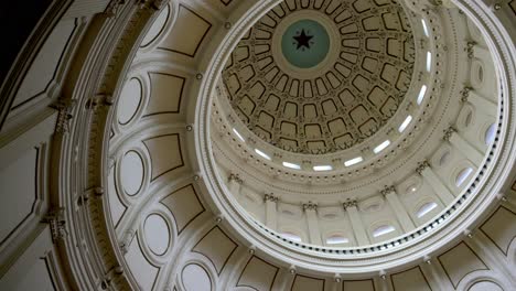 dome inside of the texas state capitol building with gimbal video panning in slow motion