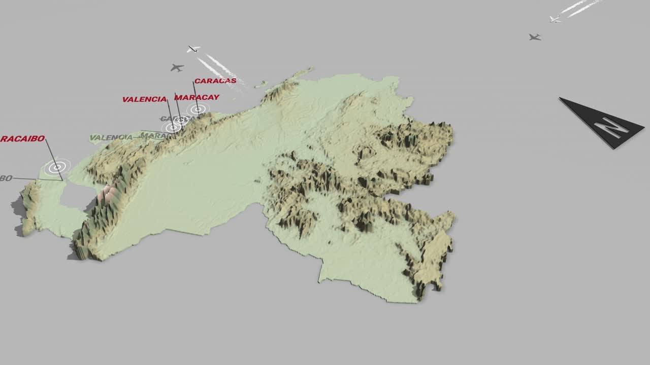 3d 지형 지도 베네수엘라
