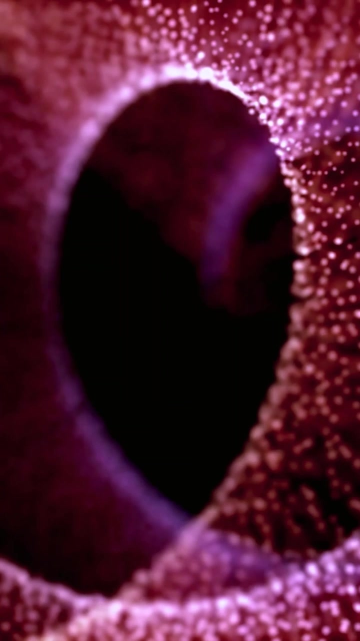 Abstract Organic Shape with Glowing Pink Particles