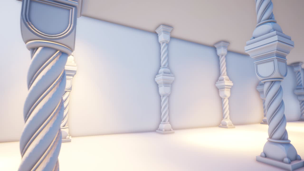 기둥이 있는 빈 복도 궁전