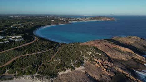 High-panoramic-aerial-shot-of-Salmon-Beach-in-the-Esperance-Area-of-Western-Australia