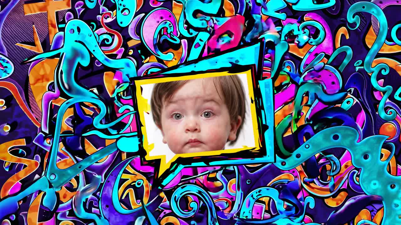 Ritratto di neonato in stile graffiti