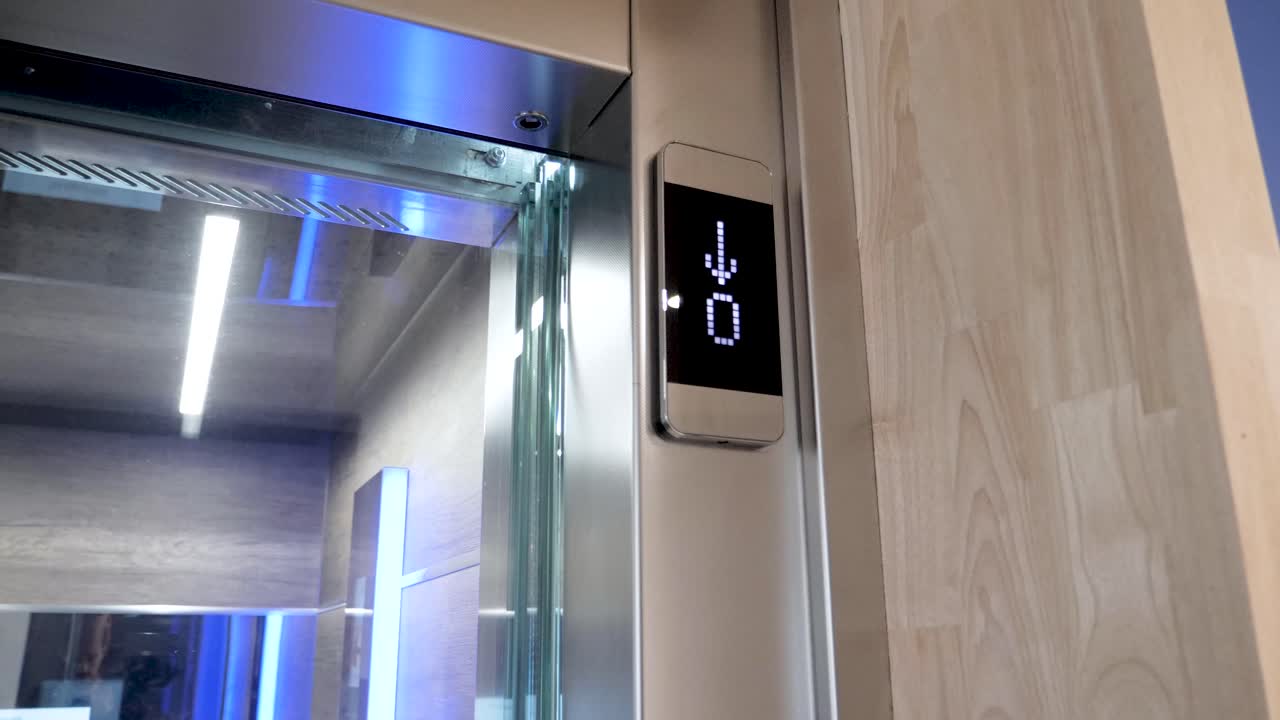 Modern Elevator Control Panel with Smartphone Interface