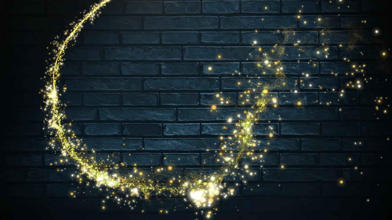 Animação de partículas amarelas brilhantes