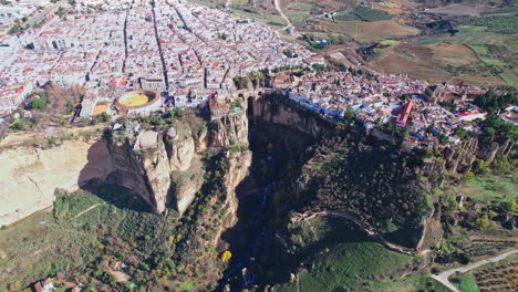 aerial shot of the city of ronda in southern spain