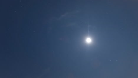 bright moon light with twinkling stars on dark night blue sky