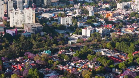 mexico city aerial view with parallax effect on a sunny afternoon