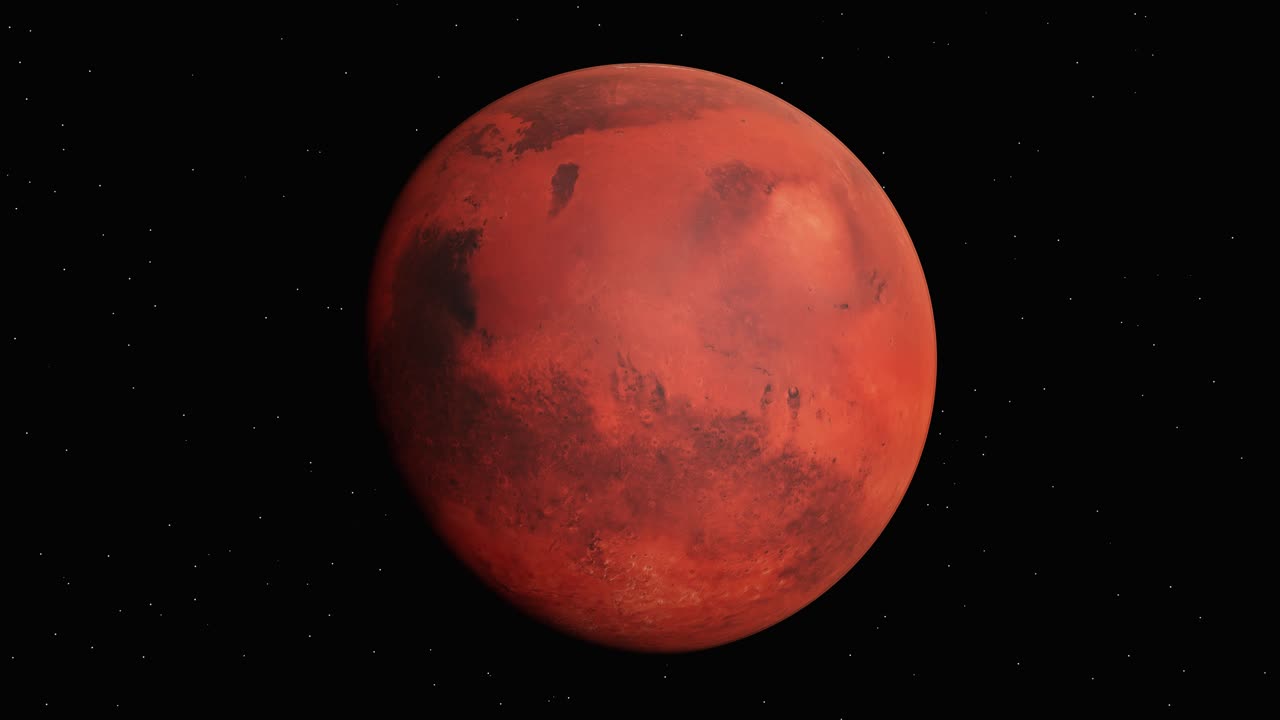 Planet Mars Spinning In A Seamless Loop, Photorealistic 3D Rendering, 3D Animation