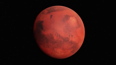 el planeta marte girando en un bucle sin fisuras, renderizado fotorrealista en 3d, animación en 3d