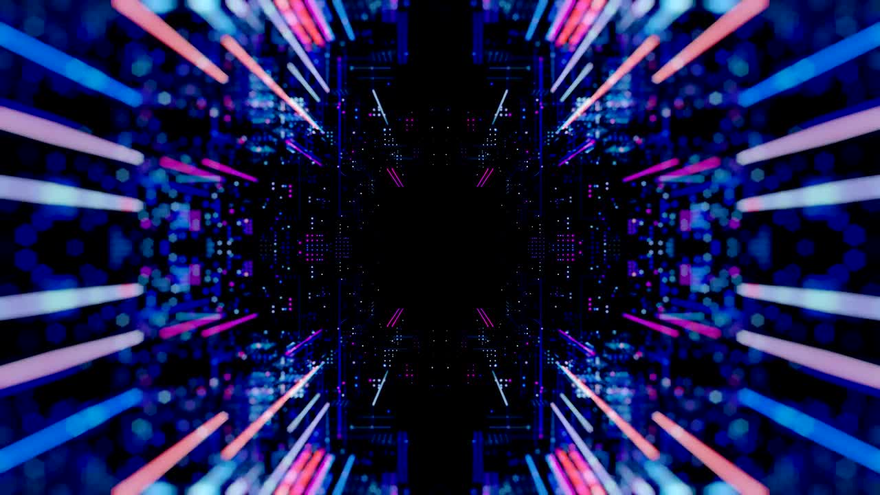 Città virtuale digitale astratta. Concetto di scansione della città per attacchi hacker. Render 3D loop 4K.