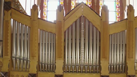 drone footage from a wooden church inside 4