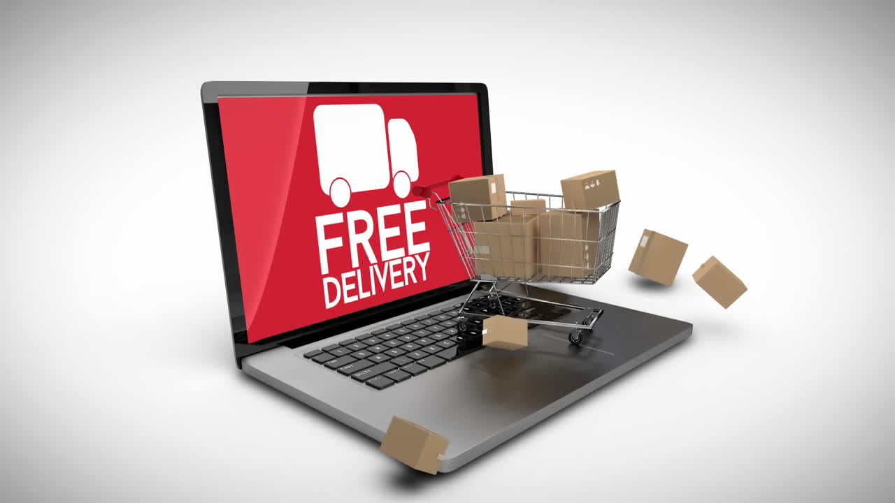 cajas que caen en el carrito