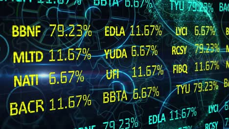 Stock-market-data-processing-against-globe-spinning