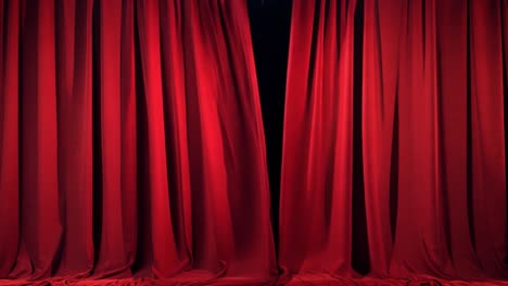empty stage with red curtains