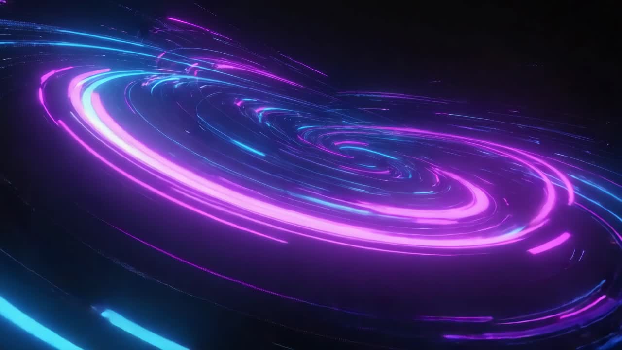 Dynamic Blue and Purple Neon Light Swirl