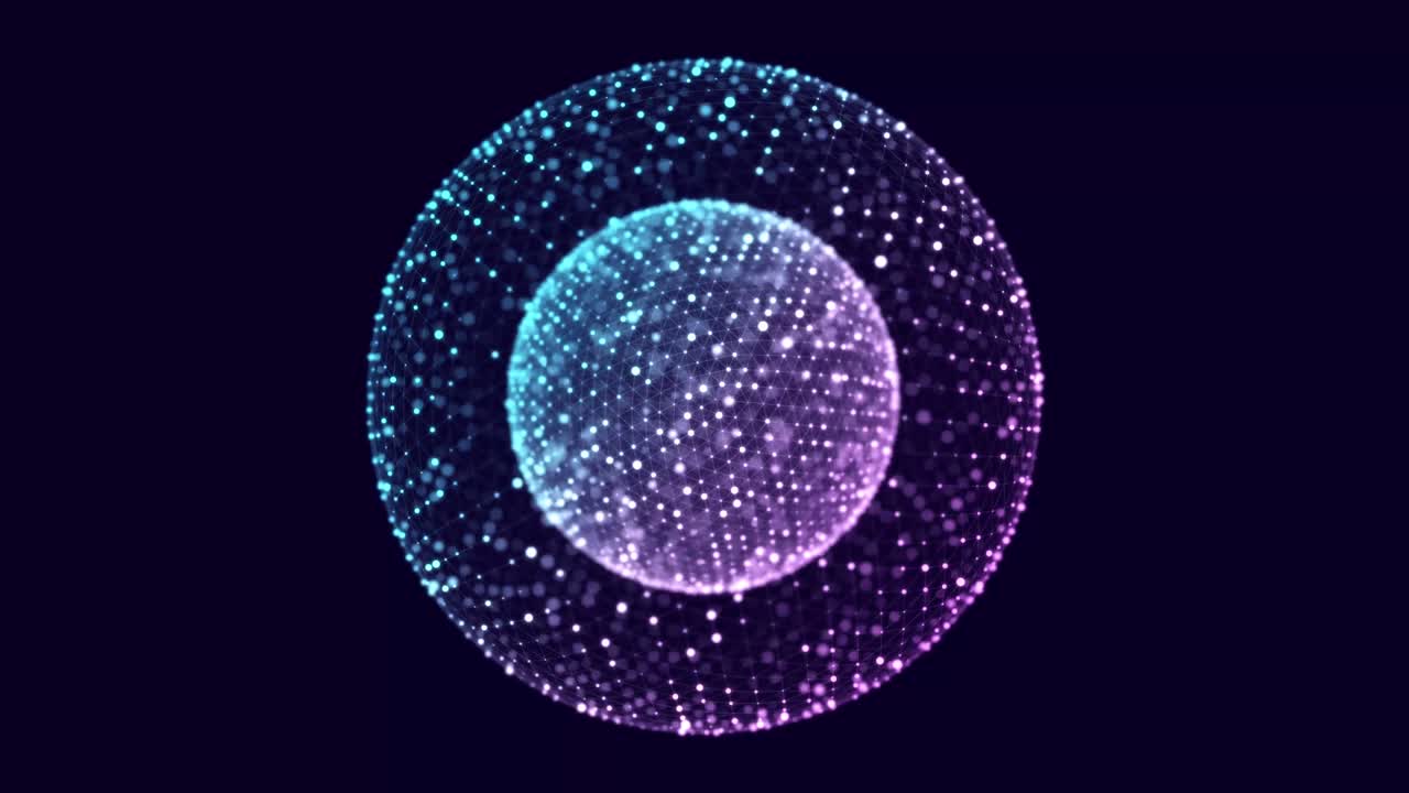 Sphere consisting of points. Modern wireframe elements. Technology grid sphere. 3d rendering.