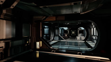 canales metálicos de ciencia ficción en naves espaciales