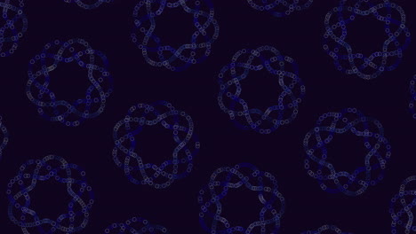 las líneas azules y negras entrelazadas crean un patrón hipnotizante.