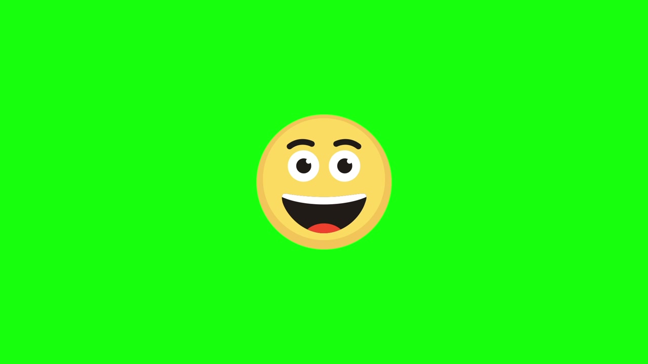 Emoji Felice che Ride Animata su Schermo Verde