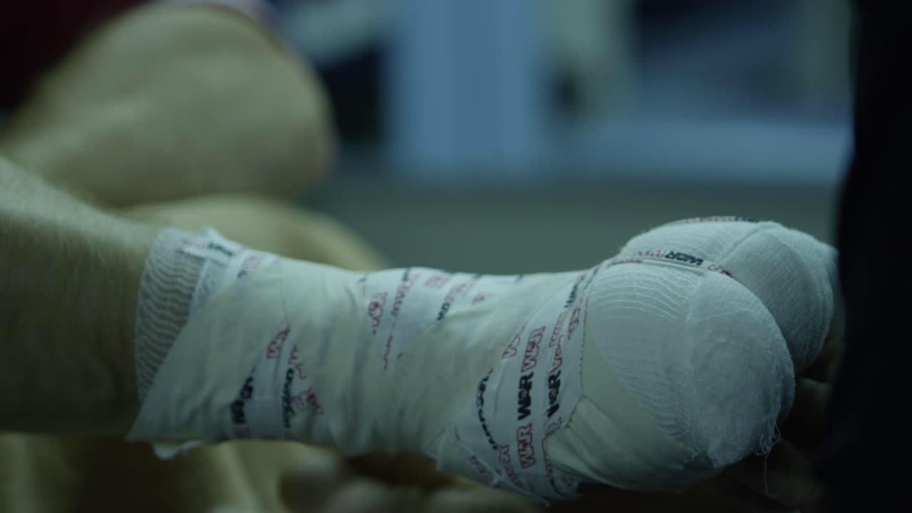 preparándose para un partido de boxeo