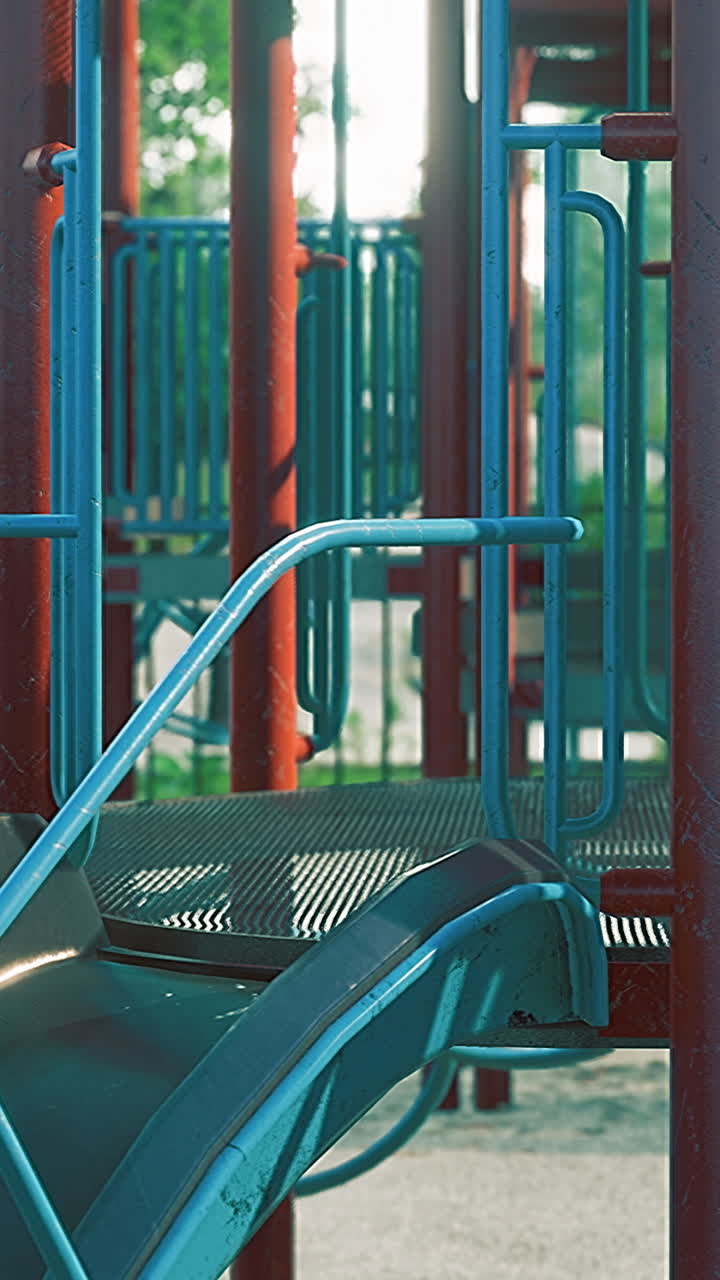 Colorful playground structures invite playful adventures in sunny park