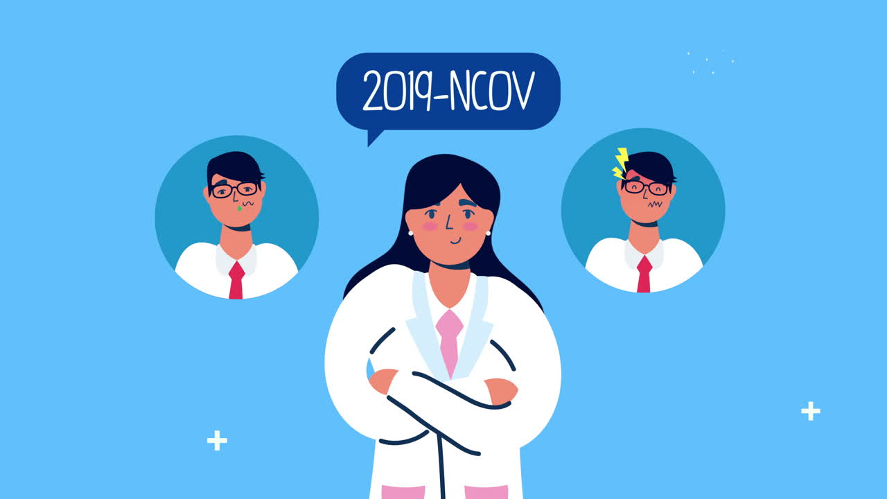 코로나19 증상이 있는 여성 의사