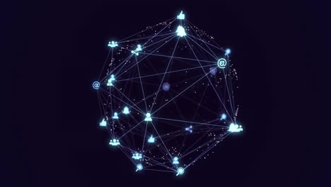 animation of globe with network of connections over black background