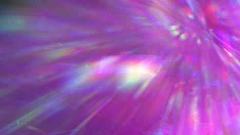 neon pink purple prism lights bokeh. festive background for party. blurred holographic holiday lights. rainbow lights leaks