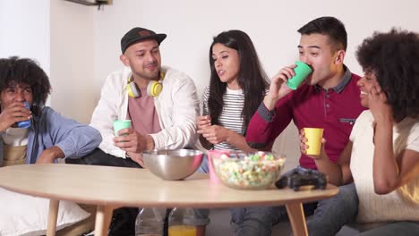 group of friends enjoying a casual social gathering