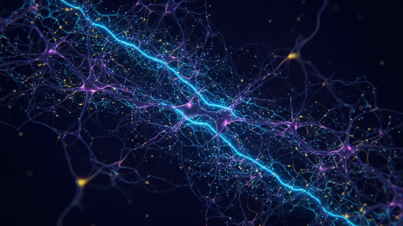 Visualizing Neural Connections: A Stunning Representation of Neurons and Synapses, Capturing the Intricacies of Brain Activity and Communication in a Vibrant Digital Artwork