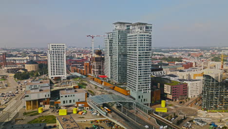 Redi-towers-skyscrapers-in-Kalasatama,-Helsinki