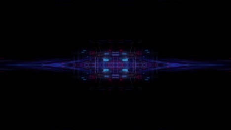 holograma abstracto 3d ciudad digital de grandes datos con matriz futurista.