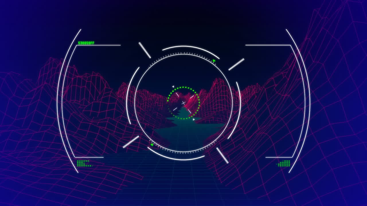 Targeting system moving through mountains