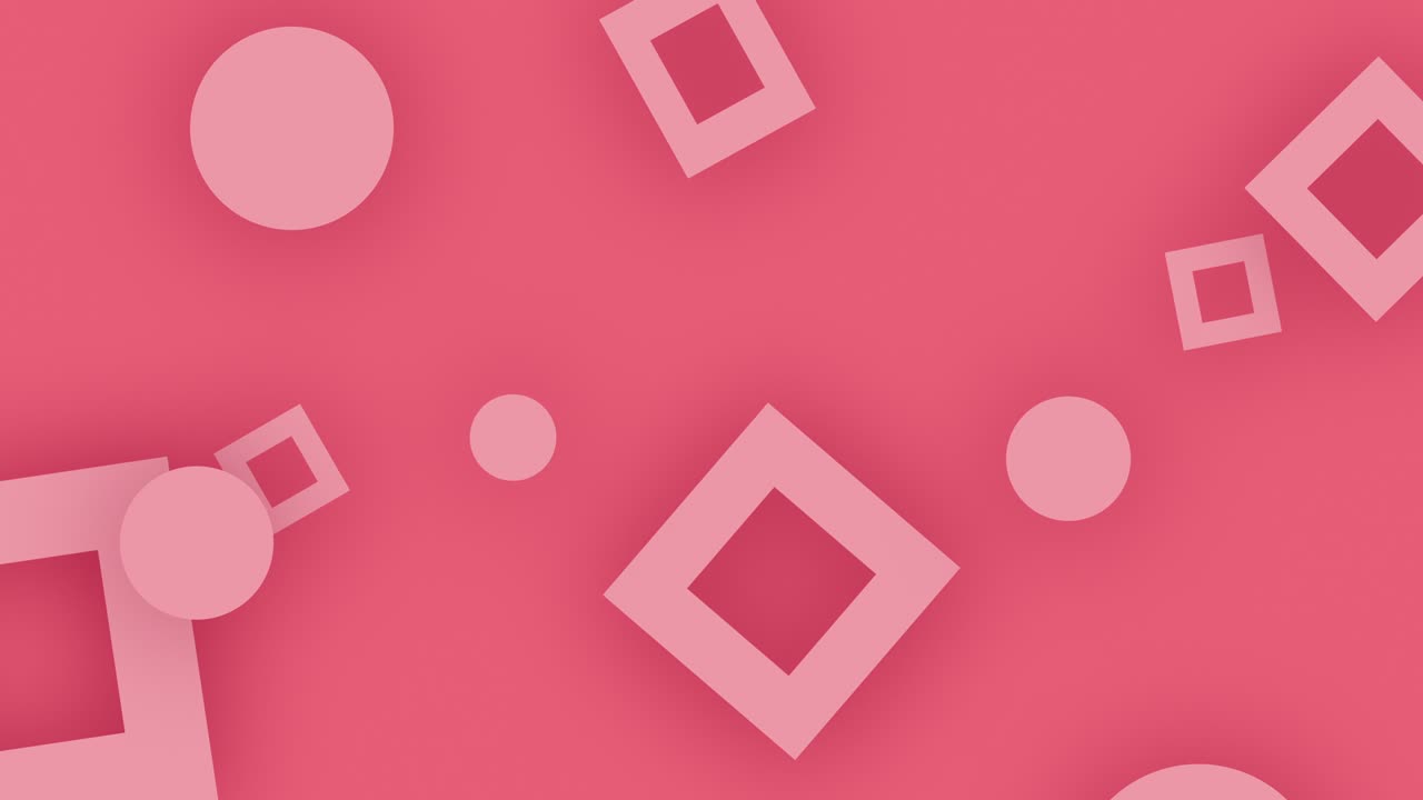 Abstract geometry modern moving and rotate on pink background 4K with space for design