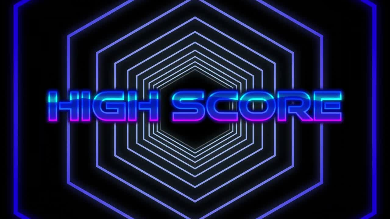 Animation of the words High Score written in blue letters