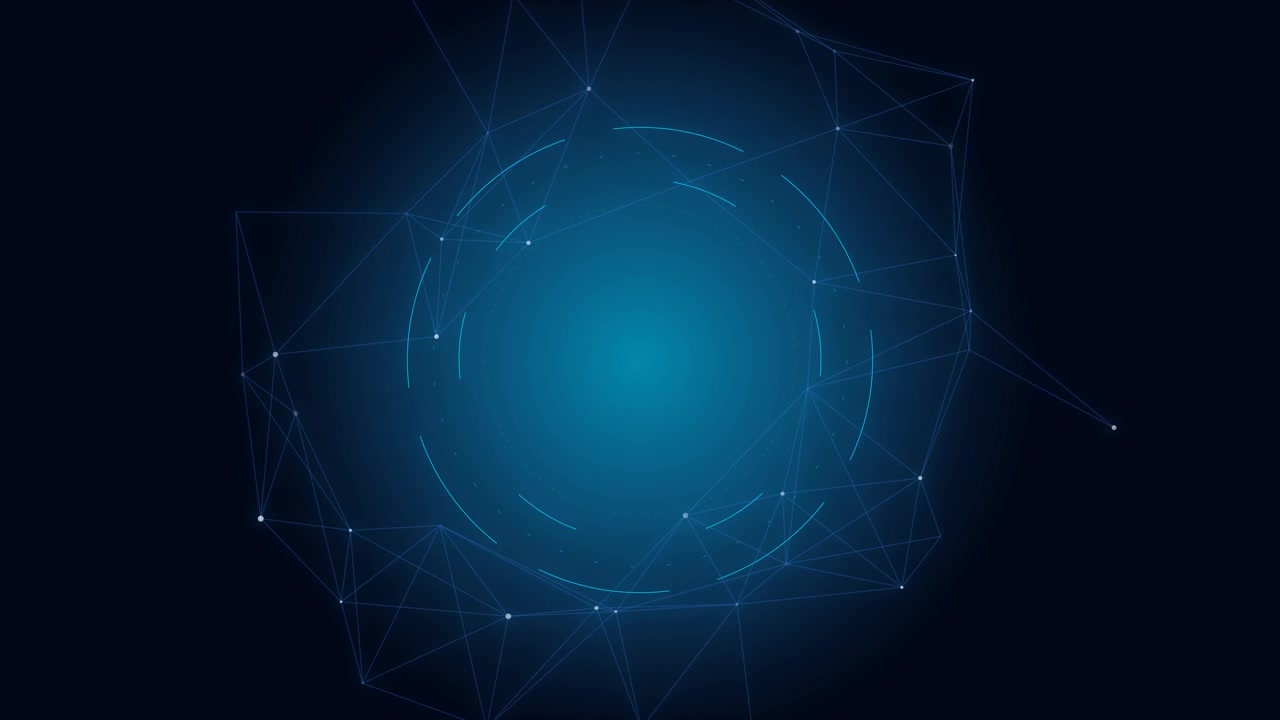 Abstract Digital Network Connection with Glowing Blue Nodes and Lines