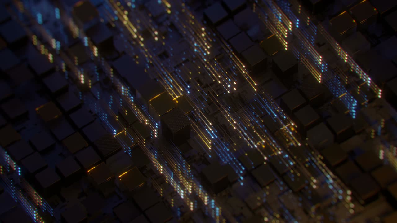 Big data visualization design 3D render seamless loop animation