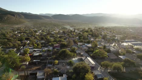 aerial - sunrise in the mountains of tamaulipas, mexico, spinning shot