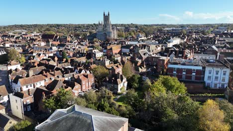 Centro-De-La-Ciudad-De-Canterbury-Kent-Reino-Unido-Vista-Aérea-De-Drones