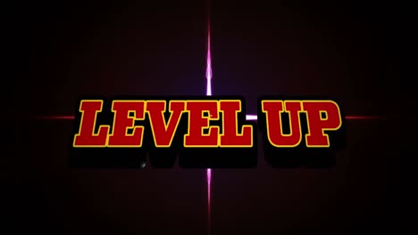 animation of level up and lights on black background